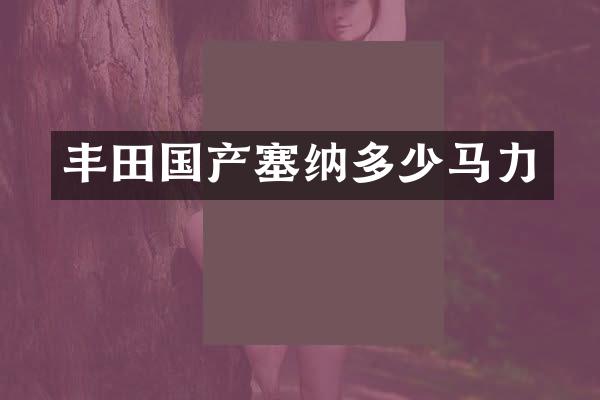 丰田国产塞纳多少马力