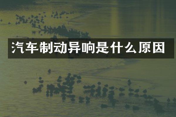 汽车制动异响是什么原因