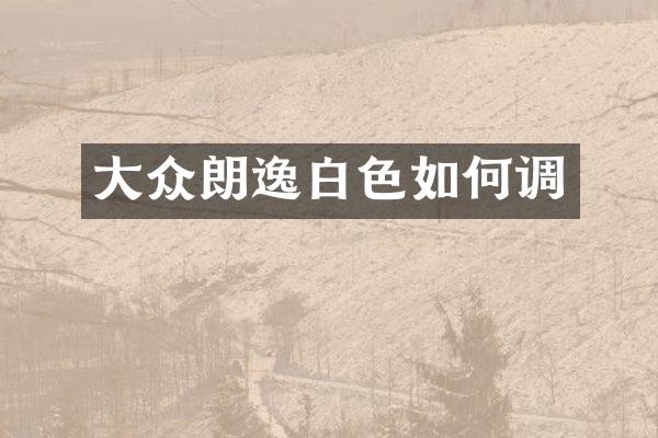 大众朗逸白色如何调