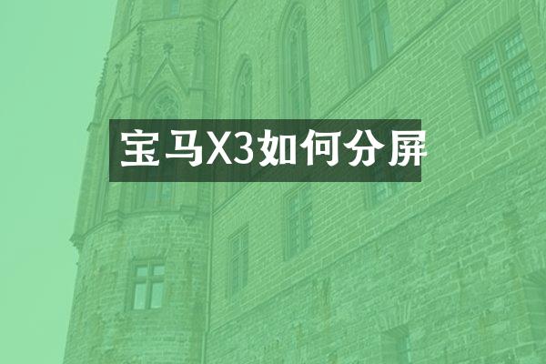宝马X3如何分屏