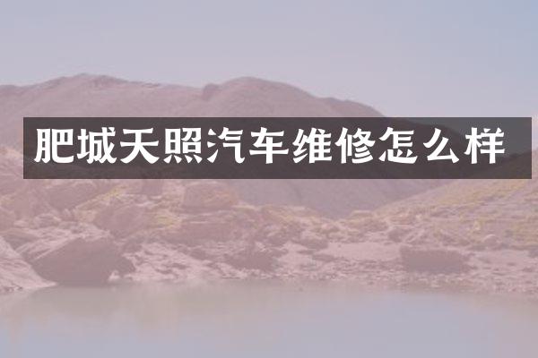 肥城天照汽车维修怎么样