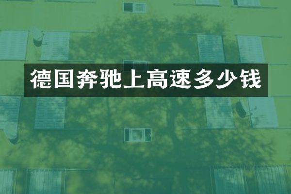 德国奔驰上高速多少钱