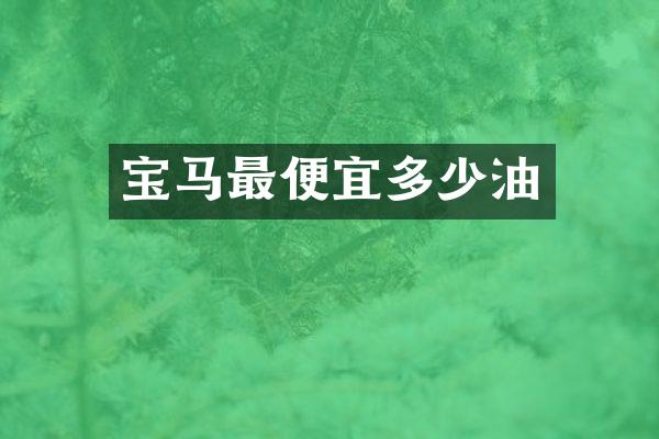 宝马最便宜多少油