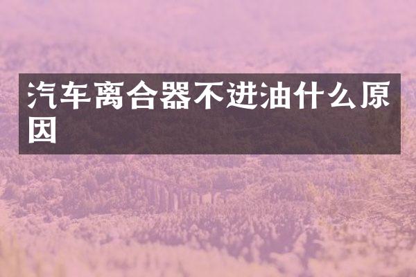 汽车离合器不进油什么原因