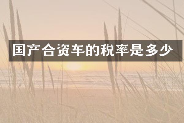 国产合资车的税率是多少