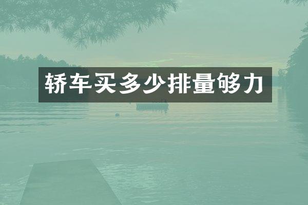 轿车买多少排量够力