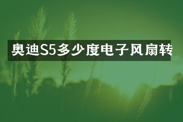 奥迪S5多少度电子风扇转