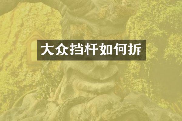 大众挡杆如何拆