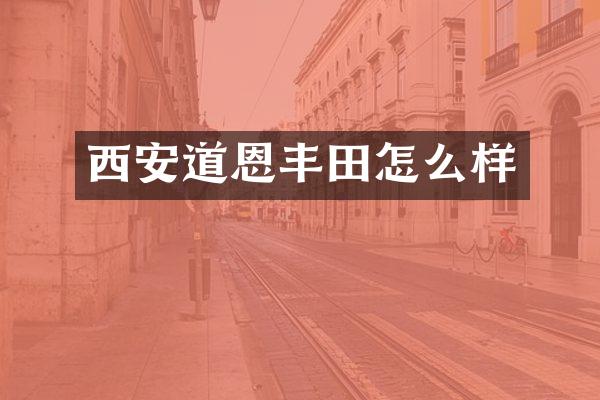 西安道恩丰田怎么样