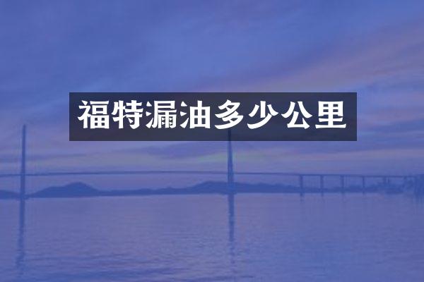 福特漏油多少公里