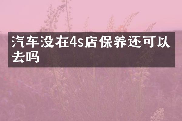 汽车没在4s店保养还可以再去吗