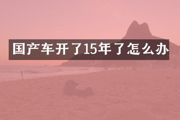 国产车开了15年了怎么办