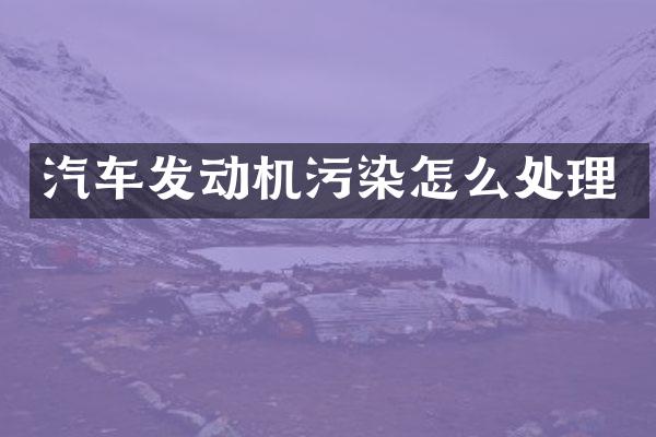 汽车发动机污染怎么处理