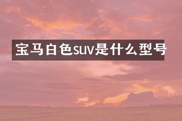 宝马白色suv是什么型号