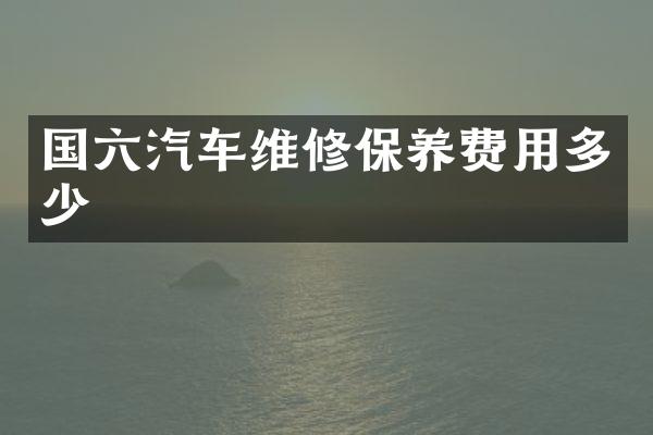 国六汽车维修保养费用多少