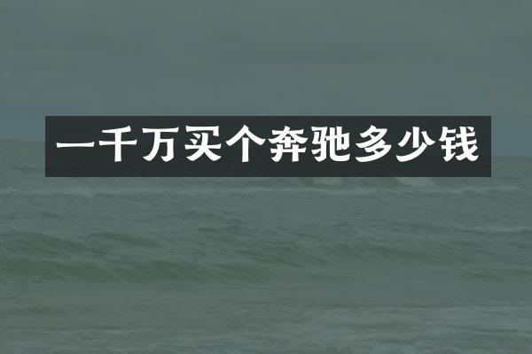 一千万买个奔驰多少钱