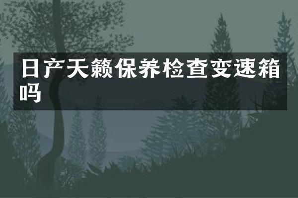 日产天籁保养检查变速箱吗