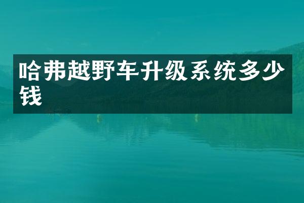 哈弗越野车升级系统多少钱