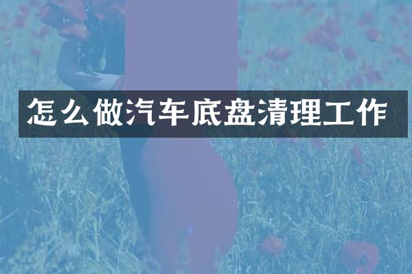 怎么做汽车底盘清理工作