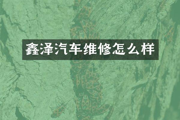 鑫泽汽车维修怎么样