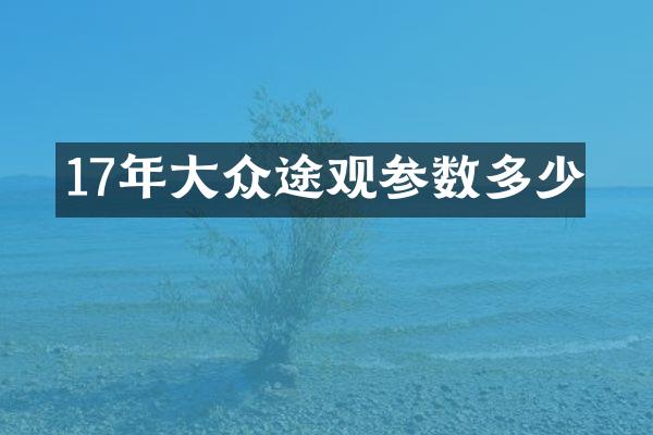 17年大众途观参数多少