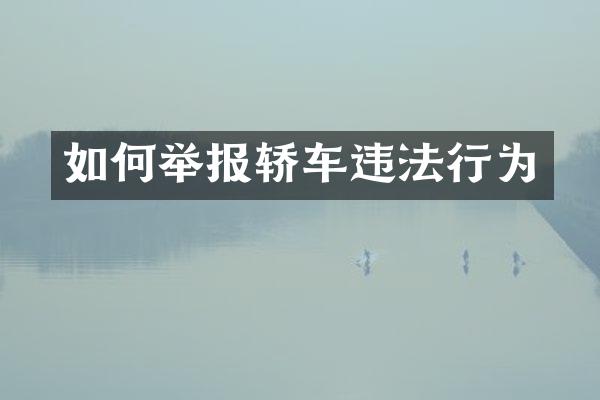 如何举报轿车违法行为