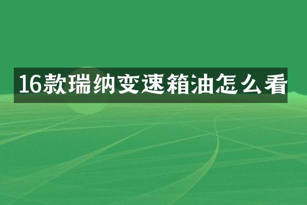 16款瑞纳变速箱油怎么看