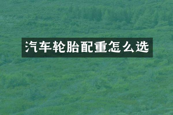 汽车轮胎配重怎么选