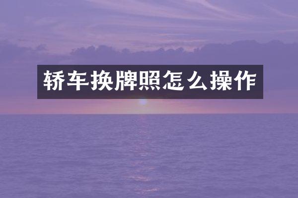 轿车换牌照怎么操作