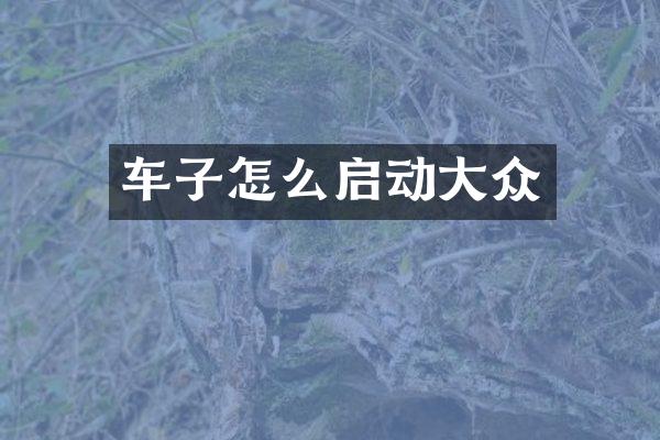 车子怎么启动大众