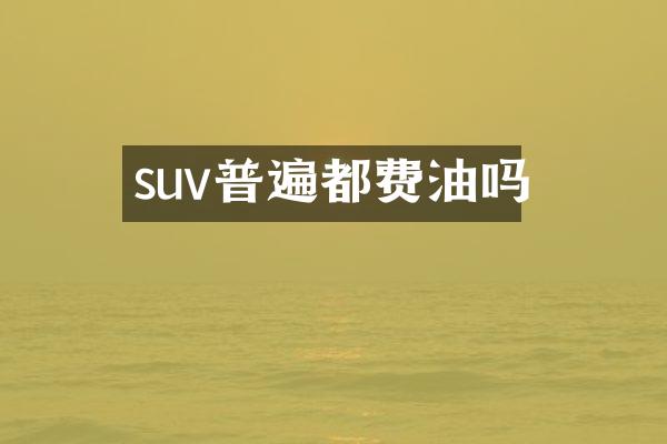 suv普遍都费油吗