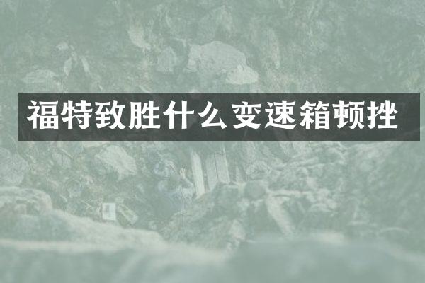 福特致胜什么变速箱顿挫