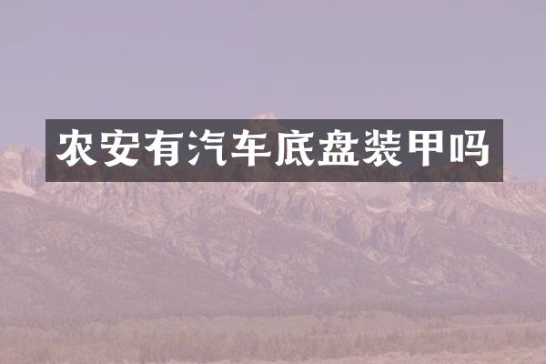 农安有汽车底盘装甲吗