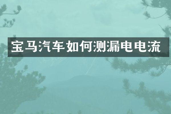 宝马汽车如何测漏电电流