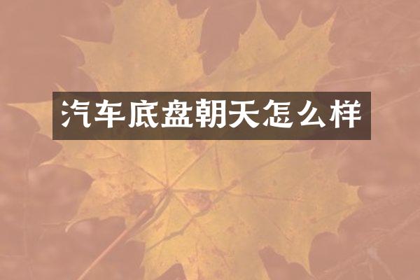 汽车底盘朝天怎么样