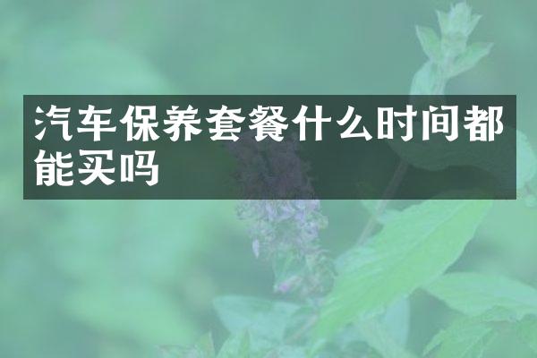 汽车保养套餐什么时间都能买吗