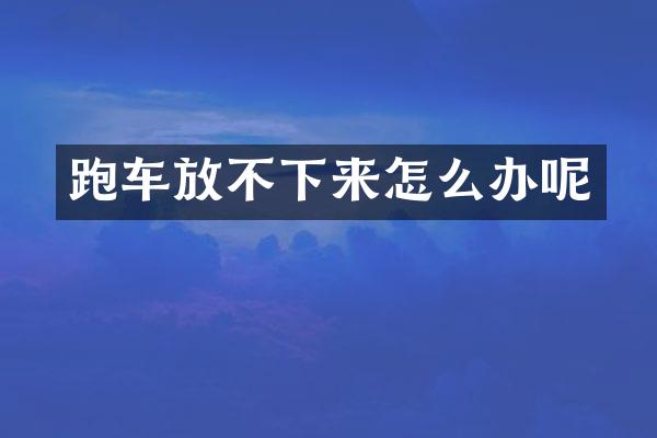 跑车放不下来怎么办呢