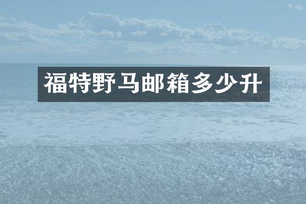 福特野马邮箱多少升
