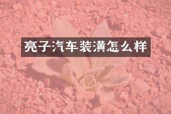 亮子汽车装潢怎么样