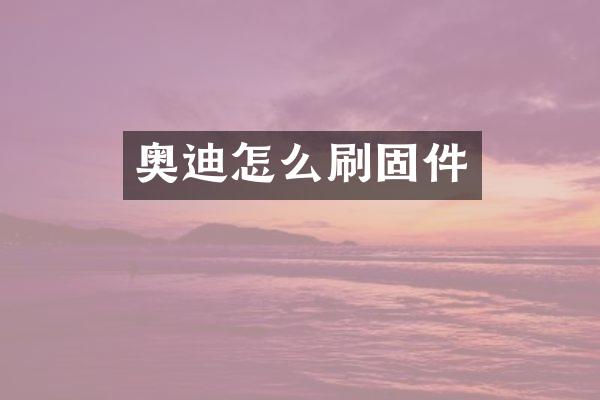 奥迪怎么刷固件