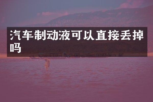 汽车制动液可以直接丢掉吗