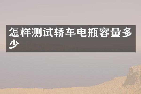 怎样测试轿车电瓶容量多少