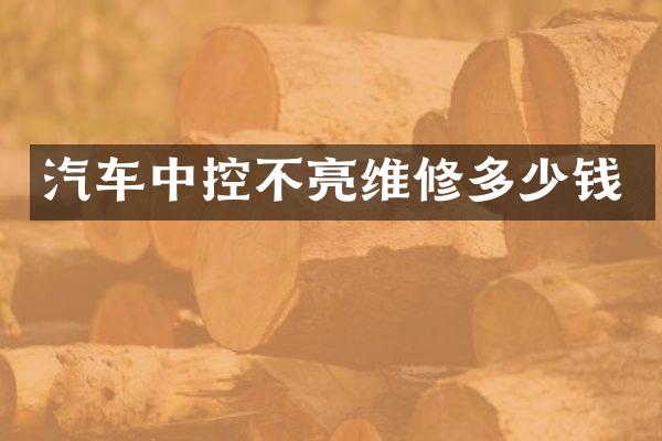 汽车中控不亮维修多少钱