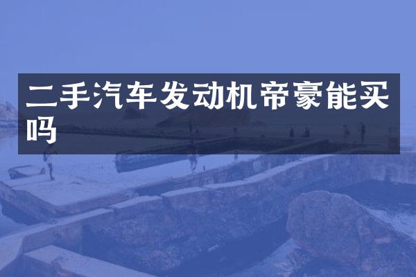 二手汽车发动机帝豪能买吗