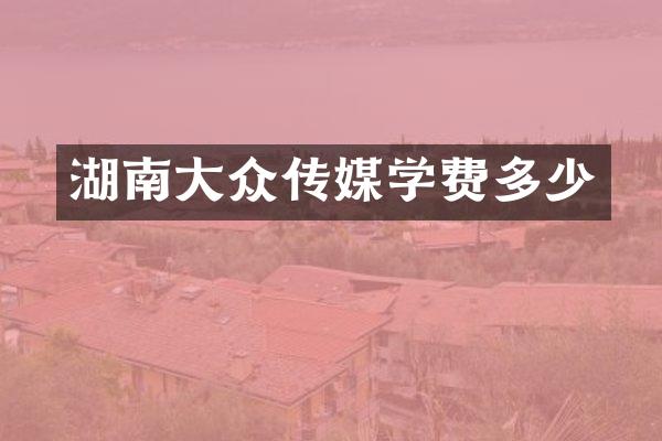 湖南大众传媒学费多少