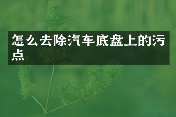 怎么去除汽车底盘上的污点