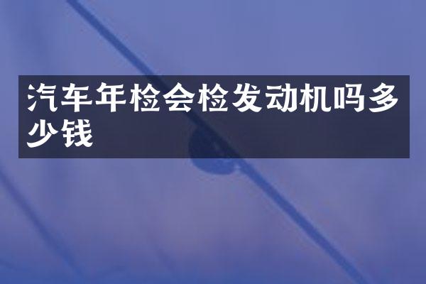 汽车年检会检发动机吗多少钱
