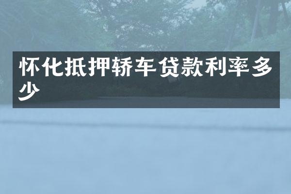怀化抵押轿车贷款利率多少