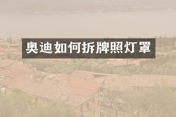 奥迪如何拆牌照灯罩