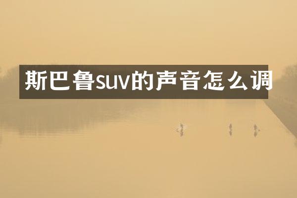 斯巴鲁suv的声音怎么调